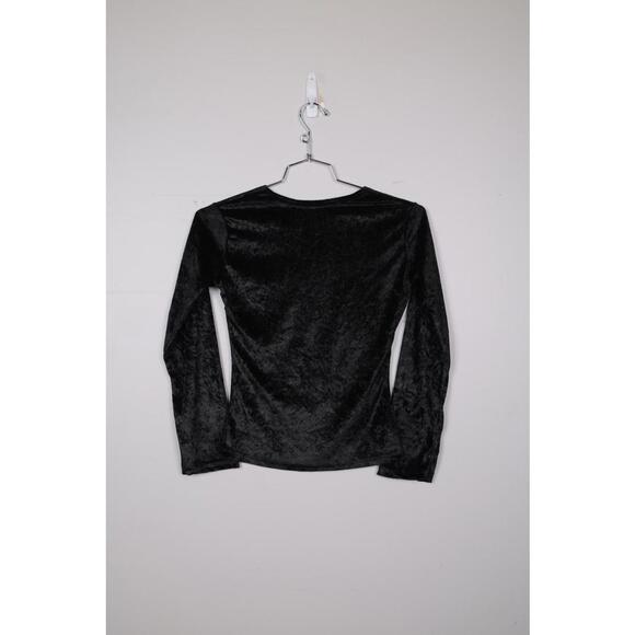 90's Crushed Velvet Long Sleeve T-Shirt - Picture 2 of 4